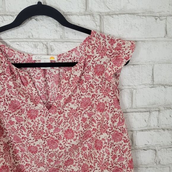 C&C California red floral tank top - Picture 2 of 10